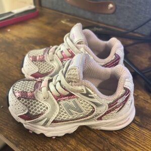 New Balance Kids' Pink and White Sneakers